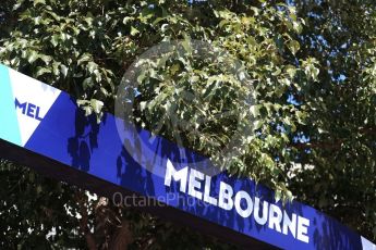 World © Octane Photographic Ltd. Formula 1 – Australian GP - Wednesday Setup. Melbourne signage. Albert Park, Melbourne, Australia. Wednesday 21st March 2018.