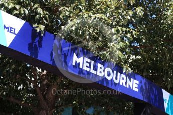 World © Octane Photographic Ltd. Formula 1 – Australian GP - Wednesday Setup. Melbourne signage. Albert Park, Melbourne, Australia. Wednesday 21st March 2018.