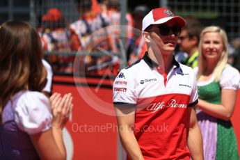 World © Octane Photographic Ltd. Formula 1 – Austrian GP - Drivers Parade. Alfa Romeo Sauber F1 Team C37 – Charles Leclerc. Red Bull Ring, Spielberg, Austria. Sunday 1st July 2018.