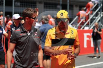 World © Octane Photographic Ltd. Formula 1 – Austrian GP - Drivers Parade. Renault Sport F1 Team RS18 – Carlos Sainz and Haas F1 Team VF-18 – Romain Grosjean. Red Bull Ring, Spielberg, Austria. Sunday 1st July 2018.