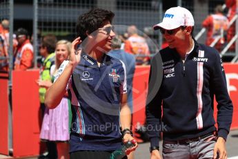 World © Octane Photographic Ltd. Formula 1 – Austrian GP - Drivers Parade. Williams Martini Racing FW41 – Lance Stroll and Sahara Force India VJM11 - Esteban Ocon. Red Bull Ring, Spielberg, Austria. Sunday 1st July 2018.