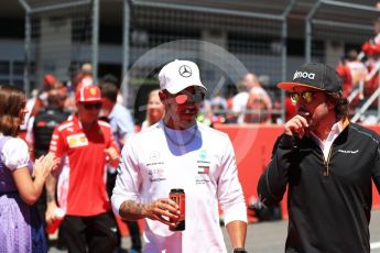 World © Octane Photographic Ltd. Formula 1 – Austrian GP - Drivers Parade. Mercedes AMG Petronas Motorsport AMG F1 W09 EQ Power+ - Lewis Hamilton and McLaren MCL33 – Fernando Alonso. . Red Bull Ring, Spielberg, Austria. Sunday 1st July 2018.