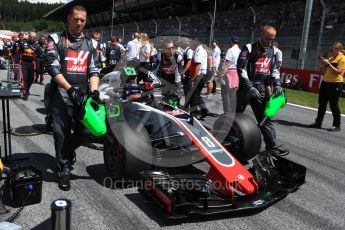 World © Octane Photographic Ltd. Formula 1 – Austrian GP - Grid. Haas F1 Team VF-18 – Romain Grosjean. Red Bull Ring, Spielberg, Austria. Sunday 1st July 2018.