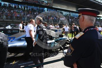 World © Octane Photographic Ltd. Formula 1 – Austrian GP - Grid. Police watches the Mercedes AMG Petronas Motorsport AMG F1 W09 EQ Power+ - Valtteri Bottas. Red Bull Ring, Spielberg, Austria. Sunday 1st July 2018.