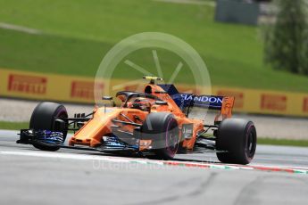 World © Octane Photographic Ltd. Formula 1 – Austrian GP - Practice 1. McLaren MCL33 – Stoffel Vandoorne. Red Bull Ring, Spielberg, Austria. Friday 29th June 2018.