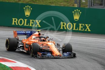 World © Octane Photographic Ltd. Formula 1 – Austrian GP - Practice 2. McLaren MCL33 – Stoffel Vandoorne. Red Bull Ring, Spielberg, Austria. Friday 29th June 2018.