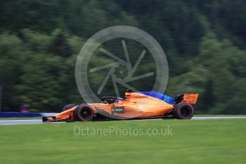 World © Octane Photographic Ltd. Formula 1 – Austrian GP - Practice 2. McLaren MCL33 – Fernando Alonso. Red Bull Ring, Spielberg, Austria. Friday 29th June 2018.