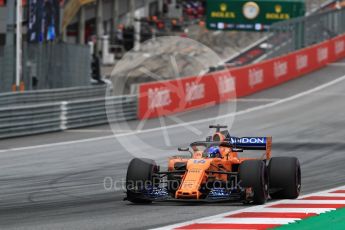 World © Octane Photographic Ltd. Formula 1 – Austrian GP - Qualifying. McLaren MCL33 – Fernando Alonso. Red Bull Ring, Spielberg, Austria. Saturday 30th June 2018.