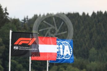 World © Octane Photographic Ltd. Formula 1 – Austrian GP - Qualifying. Formula 1 flag. Red Bull Ring, Spielberg, Austria. Saturday 30th June 2018.