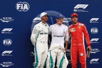 World © Octane Photographic Ltd. Formula 1 – Austrian GP - Qualifying. Mercedes AMG Petronas Motorsport AMG F1 W09 EQ Power+ - Valtteri Bottas, followed by Lewis Hamilton and Scuderia Ferrari SF71-H – Sebastian Vettel. Red Bull Ring, Spielberg, Austria. Saturday 30th June 2018.