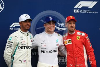 World © Octane Photographic Ltd. Formula 1 – Austrian GP - Qualifying. Mercedes AMG Petronas Motorsport AMG F1 W09 EQ Power+ - Valtteri Bottas, followed by Lewis Hamilton and Scuderia Ferrari SF71-H – Sebastian Vettel. Red Bull Ring, Spielberg, Austria. Saturday 30th June 2018.