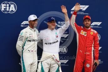 World © Octane Photographic Ltd. Formula 1 – Austrian GP - Qualifying. Mercedes AMG Petronas Motorsport AMG F1 W09 EQ Power+ - Valtteri Bottas, followed by Lewis Hamilton and Scuderia Ferrari SF71-H – Sebastian Vettel. Red Bull Ring, Spielberg, Austria. Saturday 30th June 2018.
