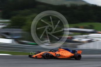 World © Octane Photographic Ltd. Formula 1 – Austrian GP - Qualifying. McLaren MCL33 – Fernando Alonso. Red Bull Ring, Spielberg, Austria. Saturday 30th June 2018.