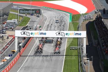 World © Octane Photographic Ltd. Formula 1 – Austrian GP - Race. Mercedes AMG Petronas Motorsport AMG F1 W09 EQ Power+ - Valtteri Bottas, Lewis Hamilton and Scuderia Ferrari SF71-H – Kimi Raikkonen. . Red Bull Ring, Spielberg, Austria. Sunday 1st July 2018.
