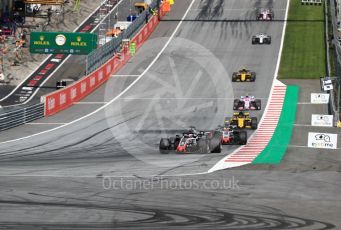 World © Octane Photographic Ltd. Formula 1 – Austrian GP - Race. Haas F1 Team VF-18 – Romain Grosjean. Red Bull Ring, Spielberg, Austria. Sunday 1st July 2018.