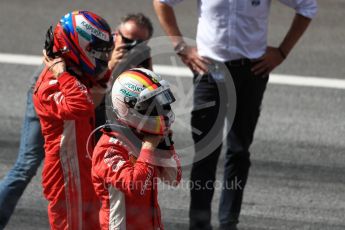 World © Octane Photographic Ltd. Formula 1 – Austrian GP - Race Podium. Scuderia Ferrari SF71-H – Kimi Raikkonen and Sebastian Vettel. Red Bull Ring, Spielberg, Austria. Sunday 1st July 2018.