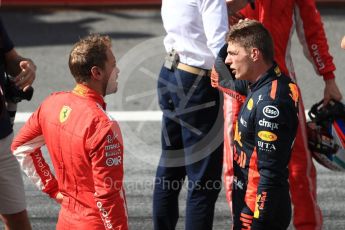 World © Octane Photographic Ltd. Formula 1 – Austrian GP - Race Podium. Aston Martin Red Bull Racing TAG Heuer RB14 – Max Verstappen and Scuderia Ferrari SF71-H – Sebastian Vettel. Red Bull Ring, Spielberg, Austria. Sunday 1st July 2018.