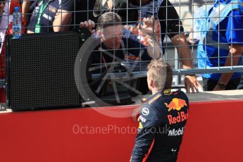 World © Octane Photographic Ltd. Formula 1 – Austrian GP - Race Podium. Aston Martin Red Bull Racing TAG Heuer RB14 – Max Verstappen and father Jos. Red Bull Ring, Spielberg, Austria. Sunday 1st July 2018.