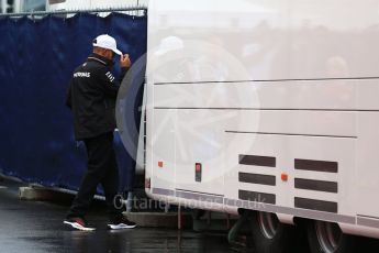 World © Octane Photographic Ltd. Formula 1 – Austrian GP - Paddock. Mercedes AMG Petronas Motorsport AMG F1 W09 EQ Power+ - Lewis Hamilton. Red Bull Ring, Spielberg, Austria. Friday 29th June 2018.