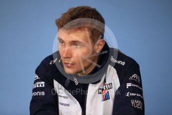 World © Octane Photographic Ltd. Formula 1 – French GP - Thursday Driver Press Conference. Williams Martini Racing - Sergey Sirotkin. Red Bull Ring, Spielberg, Austria. Thursday 28th June 2018.