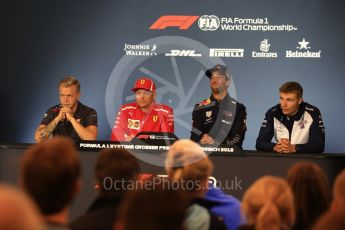 World © Octane Photographic Ltd. Formula 1 – French GP - Thursday Driver Press Conference. Haas F1 Team – Kevin Magnussen, Scuderia Ferrari – Kimi Raikkonen, Aston Martin Red Bull Racing TAG Heuer – Daniel Ricciardo and Williams Martini Racing - Sergey Sirotkin. Red Bull Ring, Spielberg, Austria. Thursday 28th June 2018.