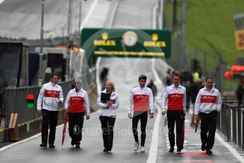 World © Octane Photographic Ltd. Formula 1 – Austrian GP - Pit Lane. Alfa Romeo Sauber F1 Team C37 – Charles Leclerc. Red Bull Ring, Spielberg, Austria. Thursday 28th June 2018.