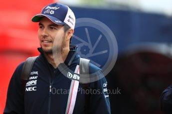 World © Octane Photographic Ltd. Formula 1 – Austrian GP - Paddock. Sahara Force India VJM11 - Sergio Perez. Red Bull Ring, Spielberg, Austria. Thursday 28th June 2018.