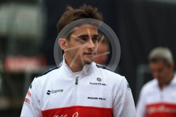 World © Octane Photographic Ltd. Formula 1 – Austrian GP - Paddock. Alfa Romeo Sauber F1 Team C37 – Charles Leclerc. Red Bull Ring, Spielberg, Austria. Thursday 28th June 2018.