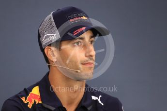 World © Octane Photographic Ltd. Formula 1 – Belgian GP - FIA Drivers’ Press Conference. Aston Martin Red Bull Racing TAG Heuer – Daniel Ricciardo. Spa-Francorchamps, Belgium. Thursday 23rd August 2018.