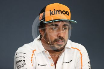 World © Octane Photographic Ltd. Formula 1 – Belgian GP - FIA Drivers’ Press Conference. McLaren – Fernando Alonso. Spa-Francorchamps, Belgium. Thursday 23rd August 2018.