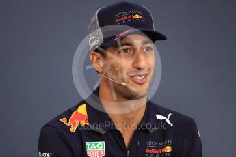 World © Octane Photographic Ltd. Formula 1 – Belgian GP - FIA Drivers’ Press Conference. Aston Martin Red Bull Racing TAG Heuer – Daniel Ricciardo. Spa-Francorchamps, Belgium. Thursday 23rd August 2018.