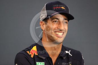 World © Octane Photographic Ltd. Formula 1 – Belgian GP - FIA Drivers’ Press Conference. Aston Martin Red Bull Racing TAG Heuer – Daniel Ricciardo. Spa-Francorchamps, Belgium. Thursday 23rd August 2018.