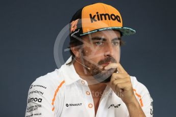 World © Octane Photographic Ltd. Formula 1 – Belgian GP - FIA Drivers’ Press Conference. McLaren – Fernando Alonso. Spa-Francorchamps, Belgium. Thursday 23rd August 2018.