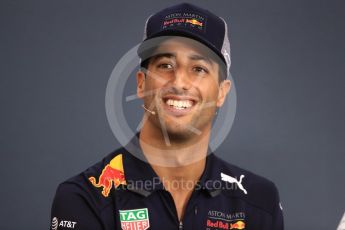 World © Octane Photographic Ltd. Formula 1 – Belgian GP - FIA Drivers’ Press Conference. Aston Martin Red Bull Racing TAG Heuer – Daniel Ricciardo. Spa-Francorchamps, Belgium. Thursday 23rd August 2018.