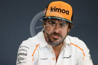 World © Octane Photographic Ltd. Formula 1 – Belgian GP - FIA Drivers’ Press Conference. McLaren – Fernando Alonso. Spa-Francorchamps, Belgium. Thursday 23rd August 2018.