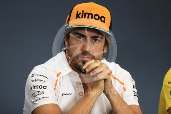 World © Octane Photographic Ltd. Formula 1 – Belgian GP - FIA Drivers’ Press Conference. McLaren – Fernando Alonso. Spa-Francorchamps, Belgium. Thursday 23rd August 2018.
