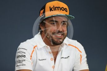 World © Octane Photographic Ltd. Formula 1 – Belgian GP - FIA Drivers’ Press Conference. McLaren – Fernando Alonso. Spa-Francorchamps, Belgium. Thursday 23rd August 2018.