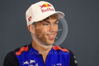 World © Octane Photographic Ltd. Formula 1 – Belgian GP - FIA Drivers’ Press Conference. Scuderia Toro Rosso – Pierre Gasly. Spa-Francorchamps, Belgium. Thursday 23rd August 2018.