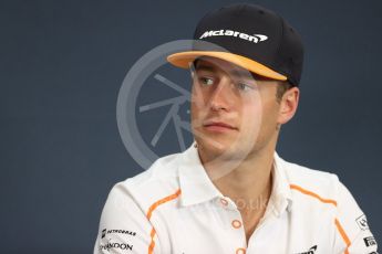 World © Octane Photographic Ltd. Formula 1 – Belgian GP - FIA Drivers’ Press Conference. McLaren – Stoffel Vandoorne. Spa-Francorchamps, Belgium. Thursday 23rd August 2018.