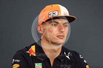 World © Octane Photographic Ltd. Formula 1 – Belgian GP - FIA Drivers’ Press Conference. Aston Martin Red Bull Racing TAG Heuer – Max Verstappen. Spa-Francorchamps, Belgium. Thursday 23rd August 2018.