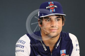 World © Octane Photographic Ltd. Formula 1 – Belgian GP - FIA Drivers’ Press Conference. Williams Martini Racing – Lance Stroll. Spa-Francorchamps, Belgium. Thursday 23rd August 2018.