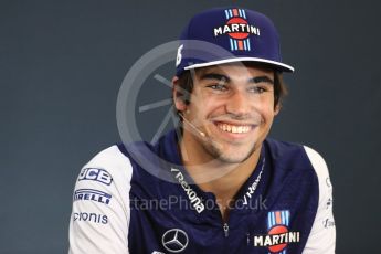 World © Octane Photographic Ltd. Formula 1 – Belgian GP - FIA Drivers’ Press Conference. Williams Martini Racing – Lance Stroll. Spa-Francorchamps, Belgium. Thursday 23rd August 2018.