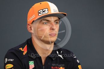 World © Octane Photographic Ltd. Formula 1 – Belgian GP - FIA Drivers’ Press Conference. Aston Martin Red Bull Racing TAG Heuer – Max Verstappen. Spa-Francorchamps, Belgium. Thursday 23rd August 2018.