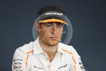 World © Octane Photographic Ltd. Formula 1 – Belgian GP - FIA Drivers’ Press Conference. McLaren – Stoffel Vandoorne. Spa-Francorchamps, Belgium. Thursday 23rd August 2018.