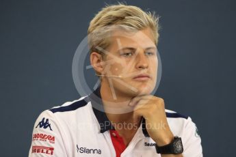 World © Octane Photographic Ltd. Formula 1 – Belgian GP - FIA Drivers’ Press Conference. Alfa Romeo Sauber F1 Team – Marcus Ericsson. Spa-Francorchamps, Belgium. Thursday 23rd August 2018.