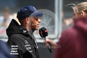 World © Octane Photographic Ltd. Formula 1 – Belgian GP - Drivers Parade. Mercedes AMG Petronas Motorsport AMG F1 W09 EQ Power+ - Lewis Hamilton. Spa-Francorchamps, Belgium. Sunday 26th August 2018.