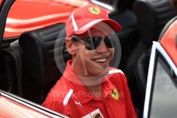 World © Octane Photographic Ltd. Formula 1 – Belgian GP - Drivers Parade. Scuderia Ferrari SF71-H – Sebastian Vettel. Spa-Francorchamps, Belgium. Sunday 26th August 2018.
