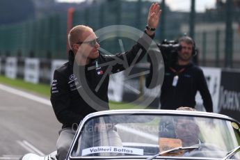 World © Octane Photographic Ltd. Formula 1 – Belgian GP - Drivers Parade. Mercedes AMG Petronas Motorsport AMG F1 W09 EQ Power+ - Valtteri Bottas. Spa-Francorchamps, Belgium. Sunday 26th August 2018.