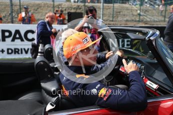 World © Octane Photographic Ltd. Formula 1 – Belgian GP - Drivers Parade. Aston Martin Red Bull Racing TAG Heuer RB14 – Max Verstappen. Spa-Francorchamps, Belgium. Sunday 26th August 2018.
