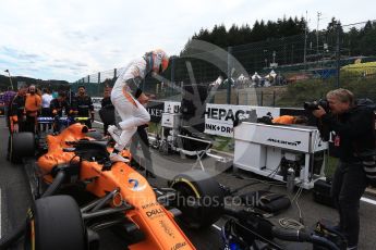 World © Octane Photographic Ltd. Formula 1 – Belgian GP - Grid. McLaren MCL33 – Stoffel Vandoorne. Spa-Francorchamps, Belgium. Sunday 26th August 2018.